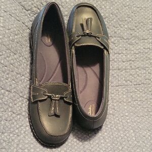 Clarks Blue Flats Slip-On Loafers